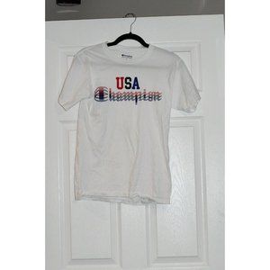 Champion Men's White 4th Of July T Shirt, USA, Size S Small